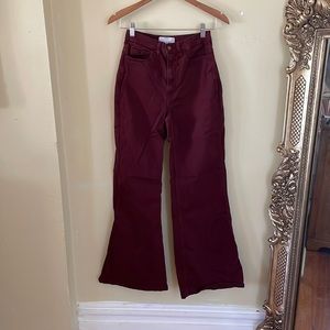 American Apparel high-waist maroon flares